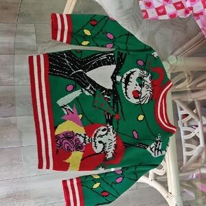 Disney Festive Green and Red Sweater